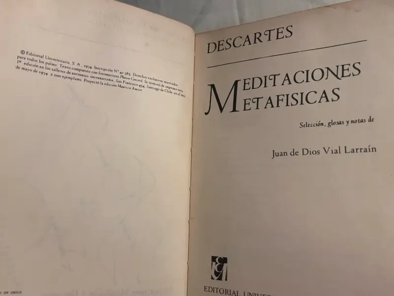 Libro 'Meditaciones Metafísicas' de Descartes - 3