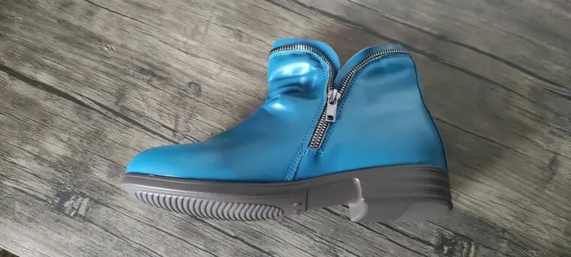 Botines azules con cierre laterales - 3
