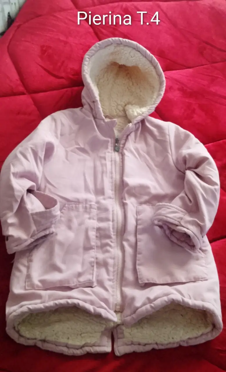 Chaqueta infantil Pierina T.4 rosada con capucha