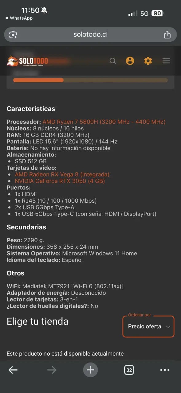 HP VICTUS AMD Ryzen 7 5800H, 16GB RAM, RTX 3050 - 1