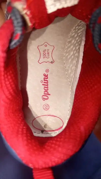 Zapatillas infantiles Opaline beige y azul - miniatura 4