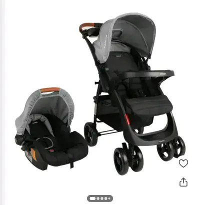 Coche de bebé Francis gris con manillar ajustable - miniatura 2