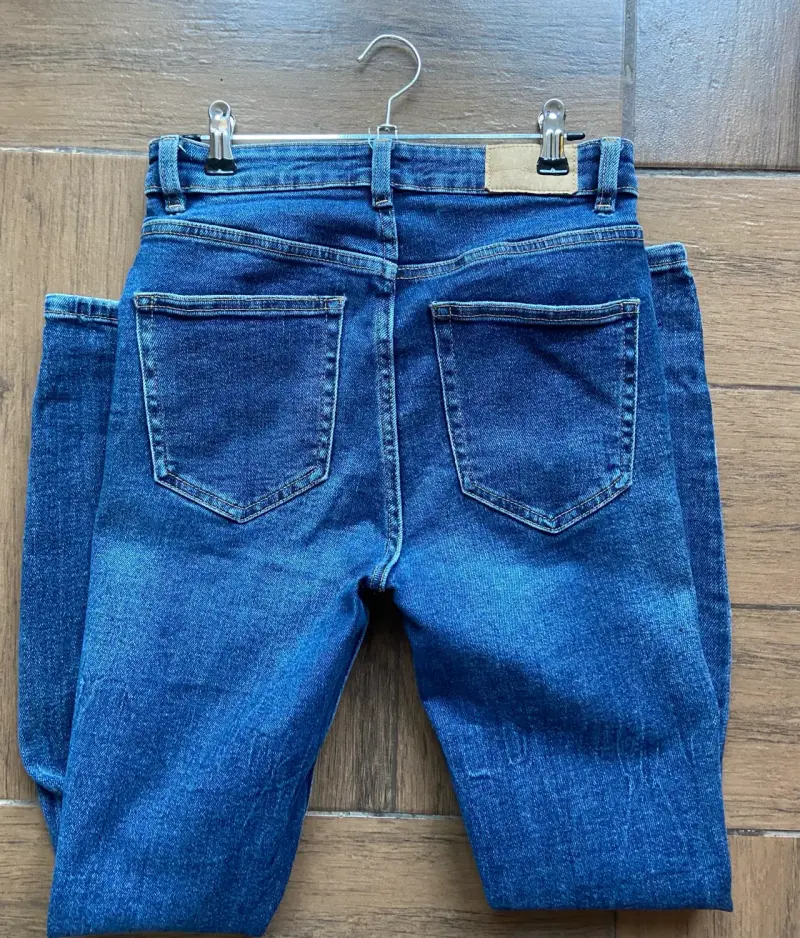 Jeans azul oscuro de tiro alto para mujer - 2