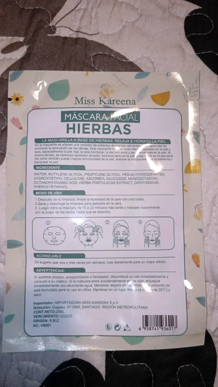 Máscara facial Miss Kareena hierbas relajantes - 2