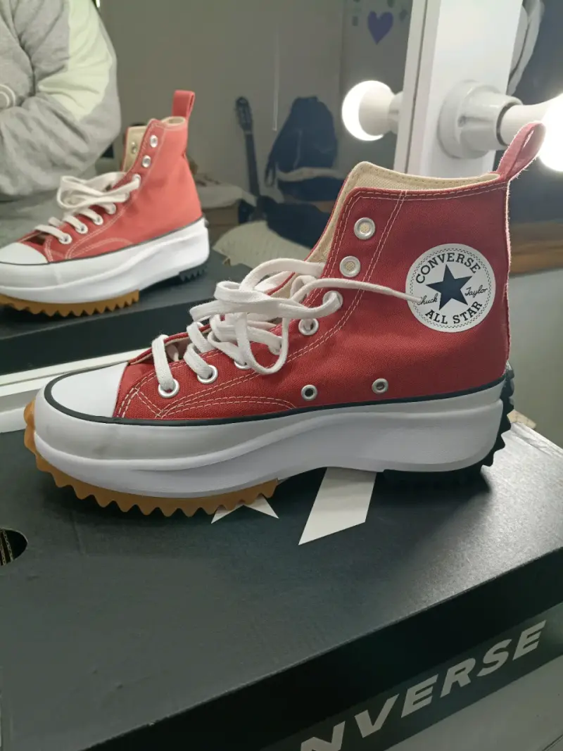 Zapatillas Converse All Star rojas plataforma - 5