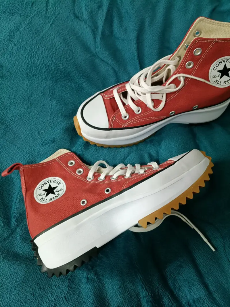 Zapatillas Converse All Star rojas plataforma - 6