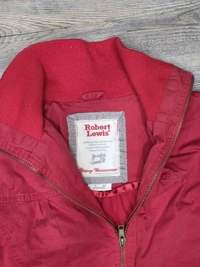 Chaqueta roja de algodón con cierre - miniatura 2