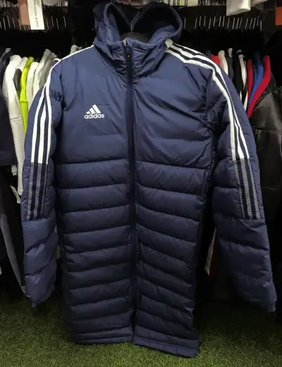 Abrigo largo Adidas azul con capucha - miniatura 1