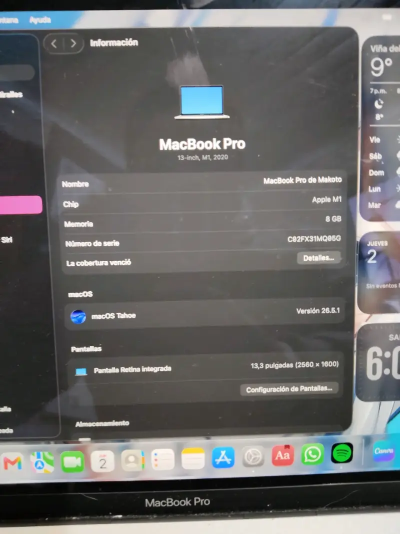 MacBook Pro M1 13" Modelo A2338 - 3