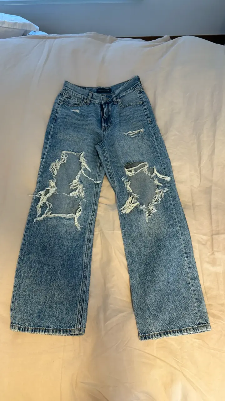 Jeans Aeropostale desgastados de mezclilla azul - 1