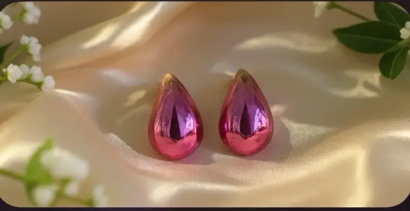 Aros de flor rosa brillante - 2
