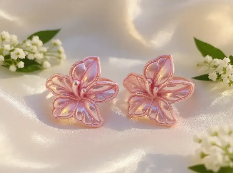 Aros de flor rosa brillante - 3