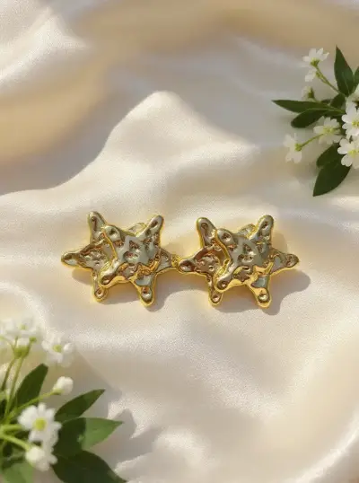 Aros de flor rosa brillante - miniatura 5