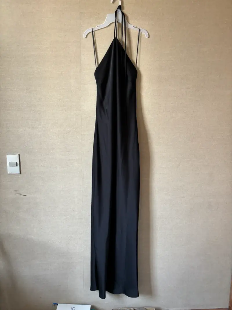 Vestido Club Mol largo negro halter talla S - 6