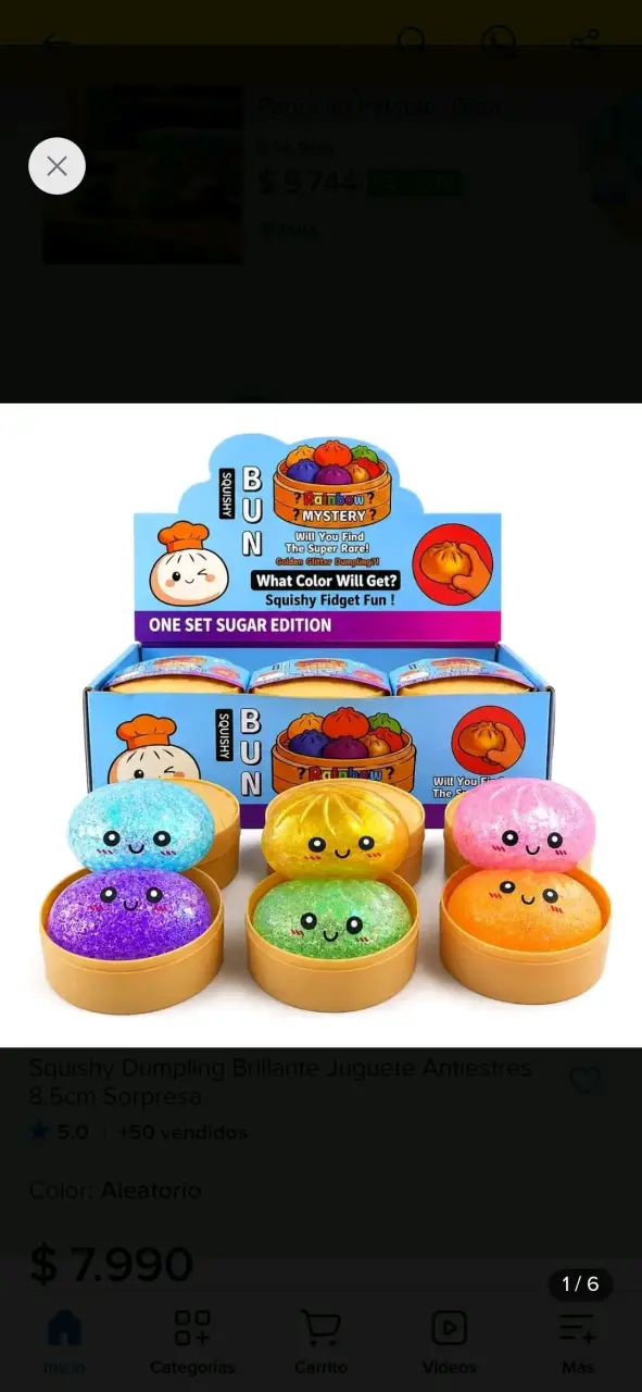 Juguete antiestrés Squishy Dumpling brillante