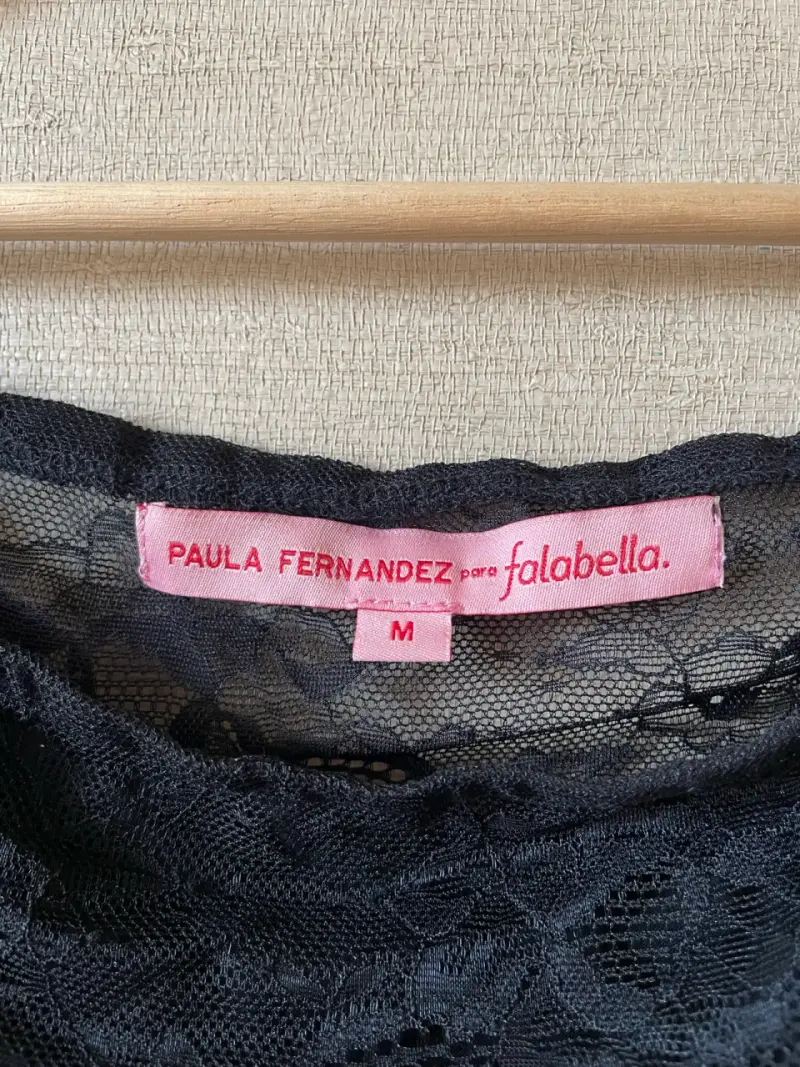 Top Ropero Paula negro de encaje manga larga - 3