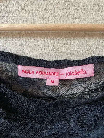 Top Ropero Paula negro de encaje manga larga - miniatura 3