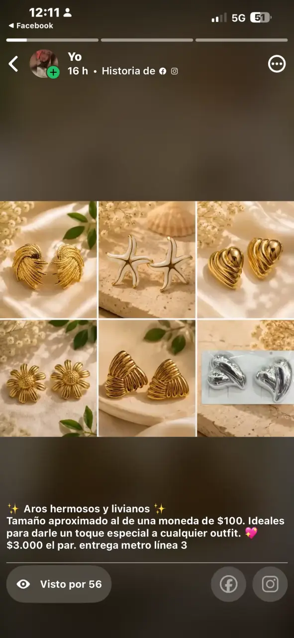 Aros dorados y plateados elegantes