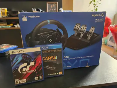 Volante Logitech G923 con juegos PS5 y PS4 - miniatura 1