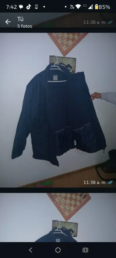 Chaqueta azul impermeable para hombre - miniatura 4