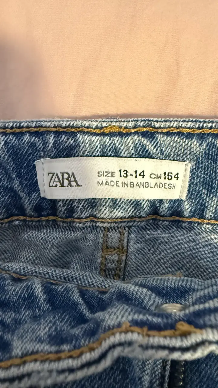 Falda short Zara de mezclilla con flecos - 5