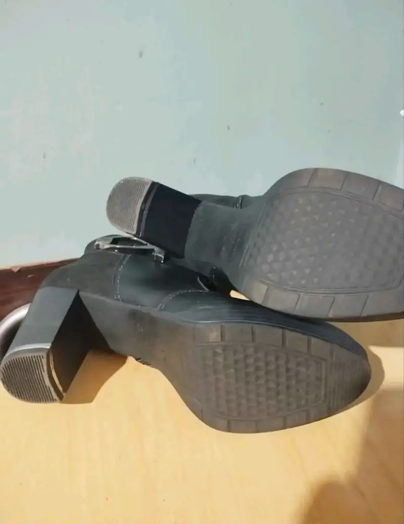 Botines negros con tacón alto talla 35 - 3