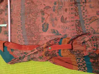 Kimono largo estampado floral bohemio - miniatura 2