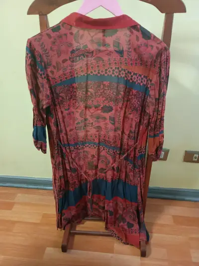 Kimono largo estampado floral bohemio - miniatura 3
