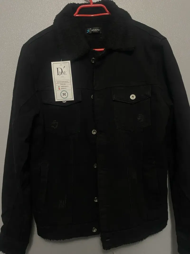 Chaqueta de mezclilla chiporro negra para hombre - 2