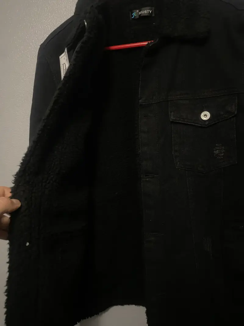 Chaqueta de mezclilla chiporro negra para hombre - 3