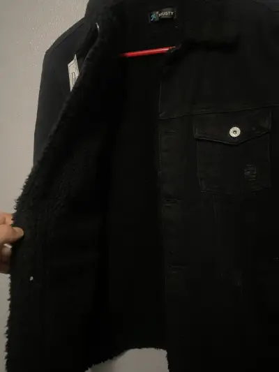 Chaqueta de mezclilla chiporro negra para hombre - miniatura 3