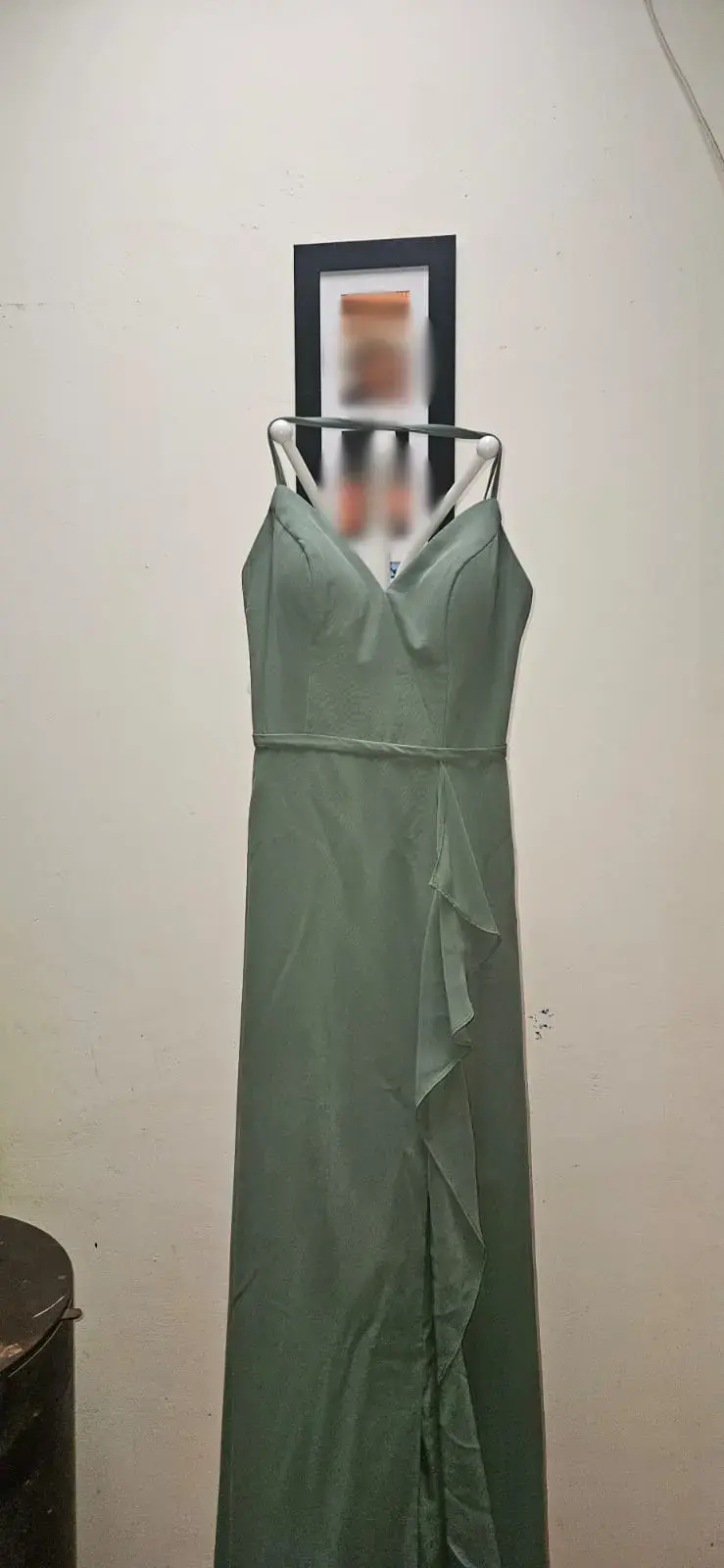 Vestido largo verde elegante para fiesta - 1