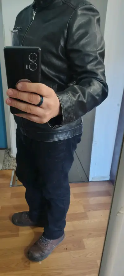 Chaqueta de cuero negra Marquis talla L - miniatura 3