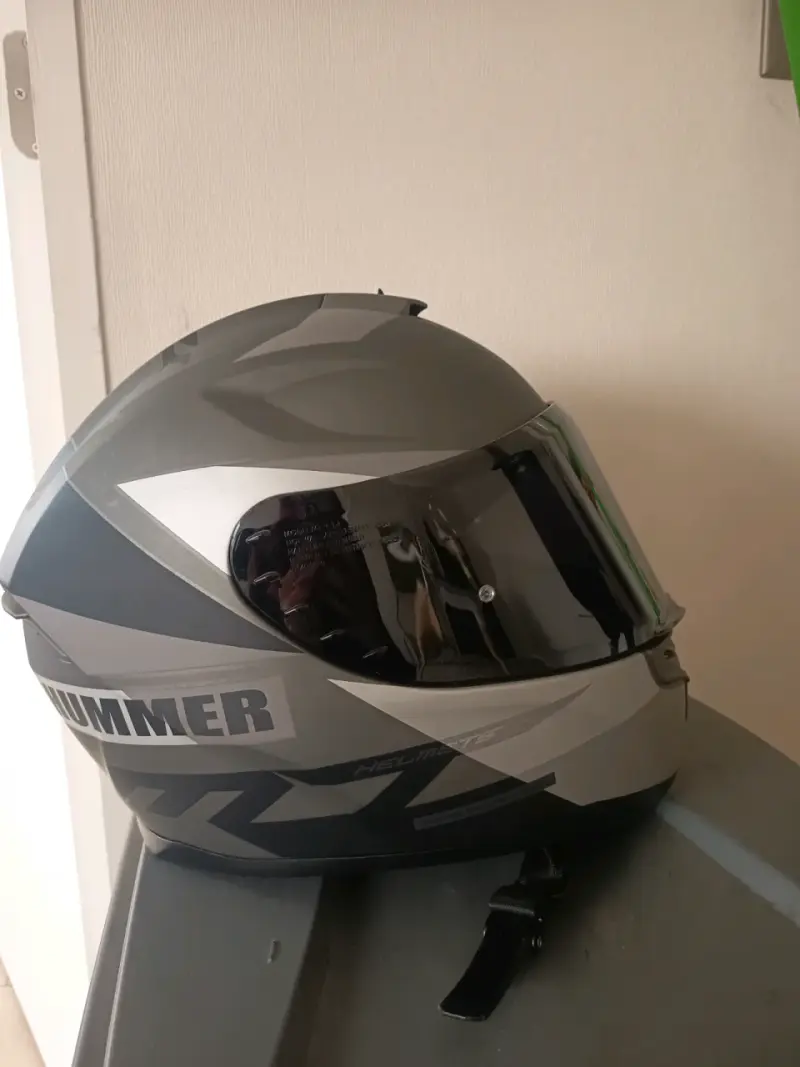 Casco Hummer gris para motocicleta - 1