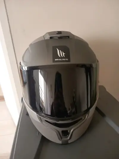 Casco Hummer gris para motocicleta - miniatura 2