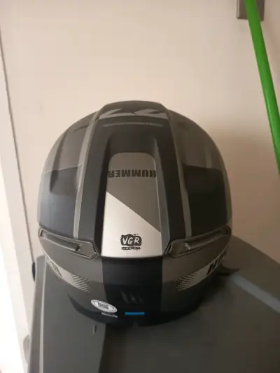 Casco Hummer gris para motocicleta - miniatura 4