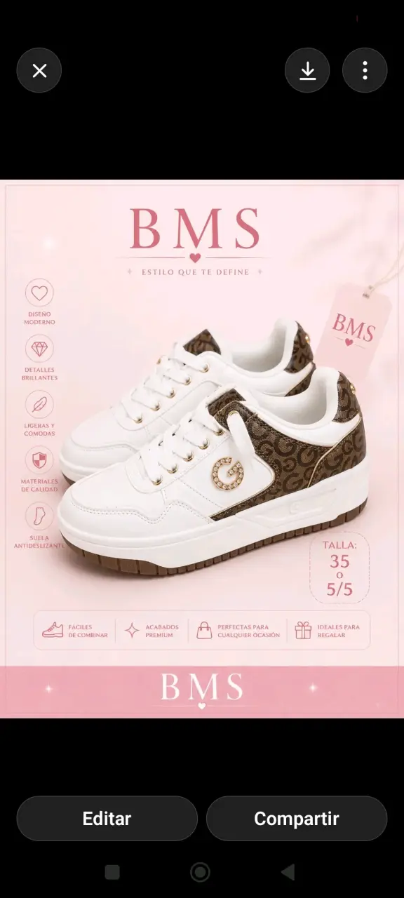 Zapatillas blancas guees con detalles brillantes - 1