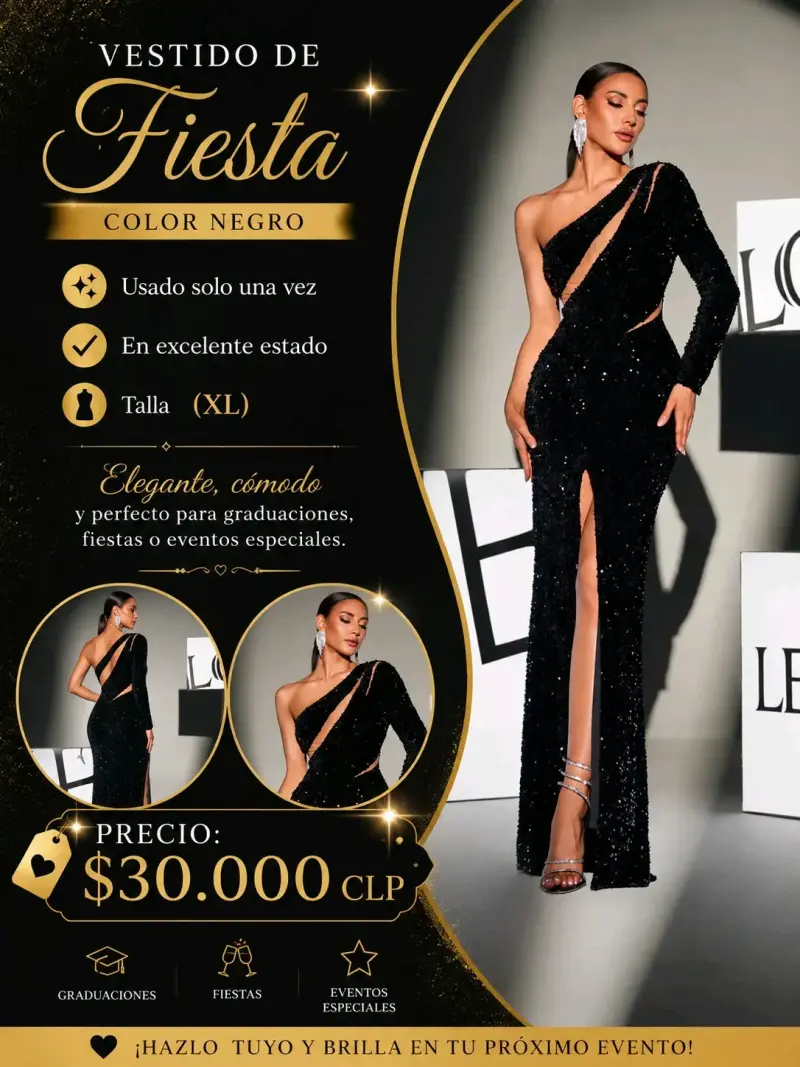 Vestido de fiesta morado elegante talla XL - 2