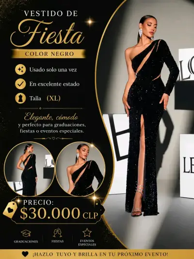 Vestido de fiesta morado elegante talla XL - miniatura 2