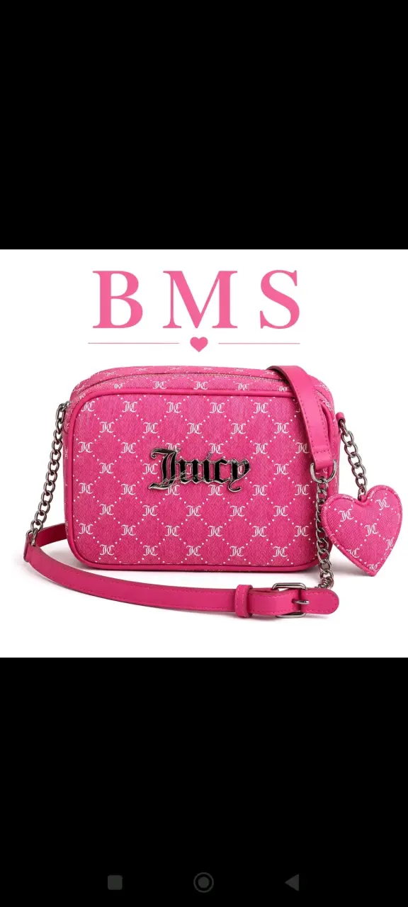 Bolso cruzado Juicy Couture rosa con cadena - 2