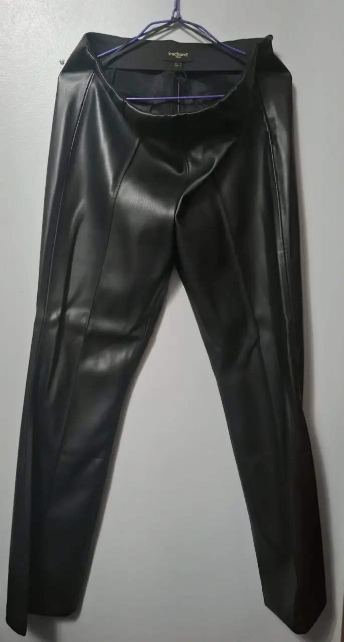 Pantalones de cuero negro Cacharel - 1