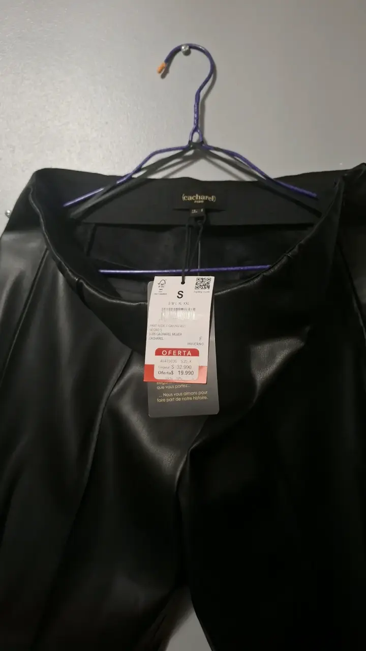 Pantalones de cuero negro Cacharel - 2