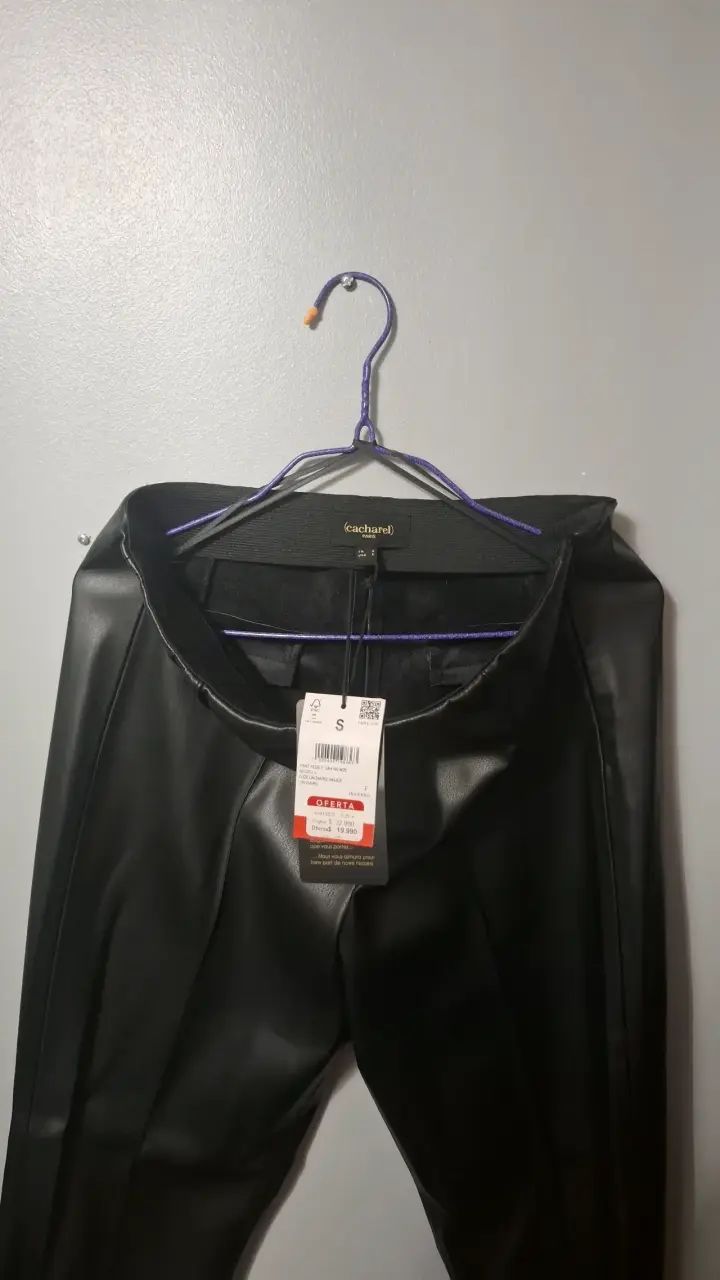Pantalones de cuero negro Cacharel - 3