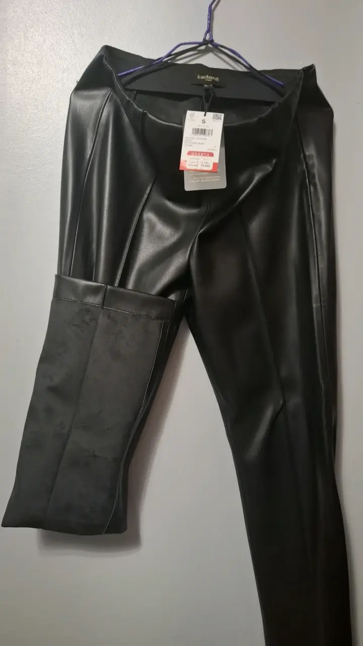 Pantalones de cuero negro Cacharel - 4
