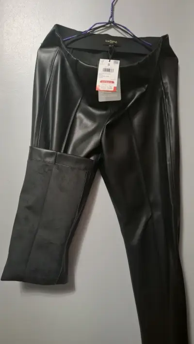 Pantalones de cuero negro Cacharel - miniatura 4