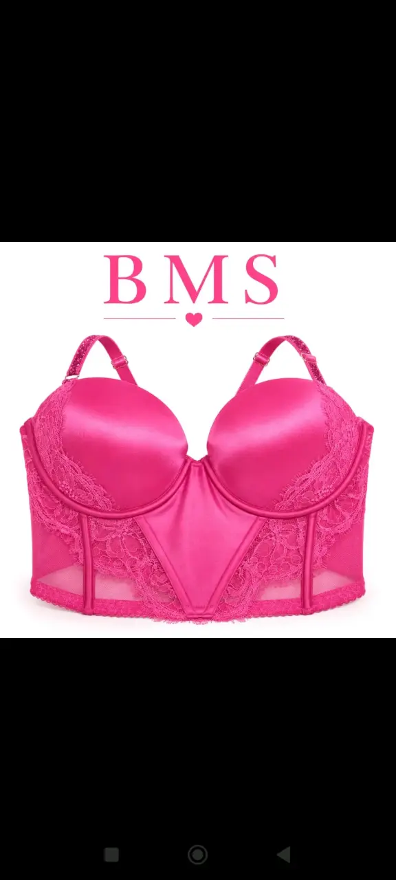 Sostén crop top rosa con encaje vs 38DD - 3
