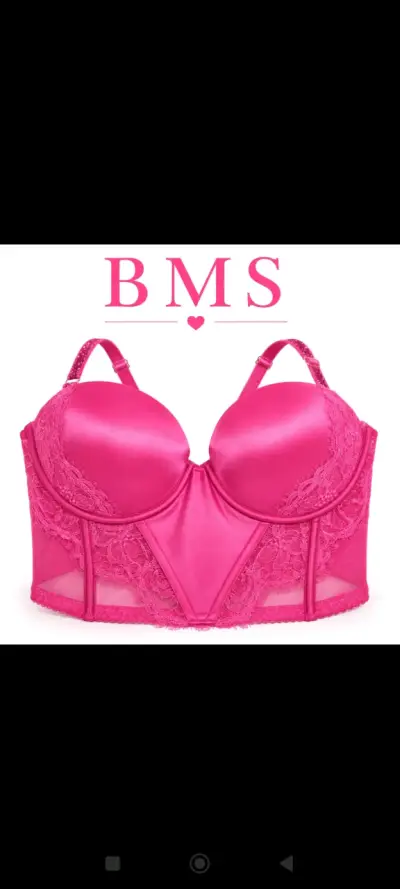 Sostén crop top rosa con encaje vs 38DD - miniatura 3