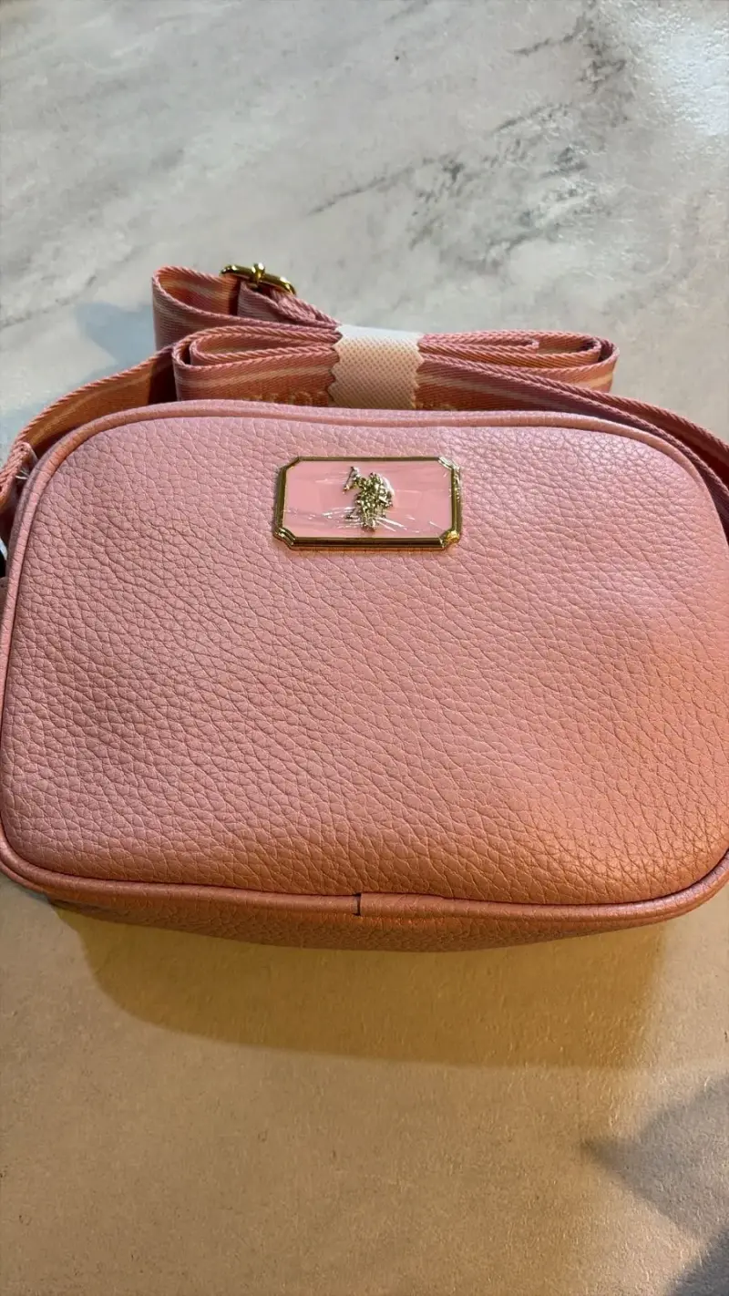 Cross body polo rosada de cuero elegante - 2