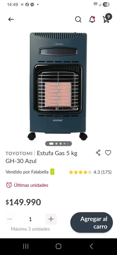 Calefactor a gas Toyotomi Classic - miniatura 3