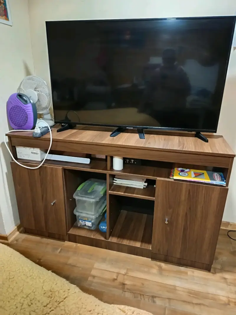 Mesa de madera con cajón estilo rústico - 1